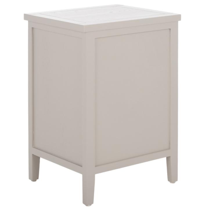 Gray Wood Woven Viola 2-Drawer End Table