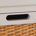 Gray Wood Woven Viola 2-Drawer End Table