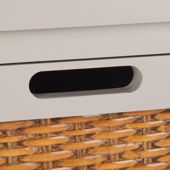 Gray Wood Woven Viola 2-Drawer End Table