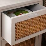 Gray Wood Woven Viola 2-Drawer End Table