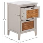 Gray Wood Woven Viola 2-Drawer End Table