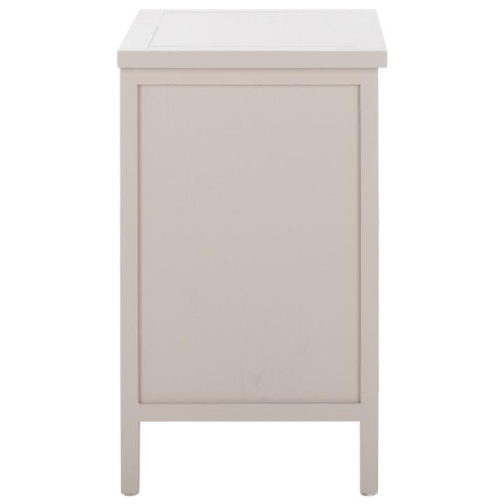 Gray Wood Woven Viola 2-Drawer End Table