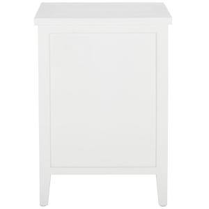 White Wood Woven Viola 2-Drawer End Table
