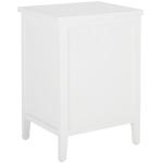 White Wood Woven Viola 2-Drawer End Table