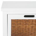 White Wood Woven Viola 2-Drawer End Table