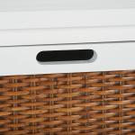 White Wood Woven Viola 2-Drawer End Table