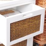 White Wood Woven Viola 2-Drawer End Table