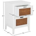 White Wood Woven Viola 2-Drawer End Table
