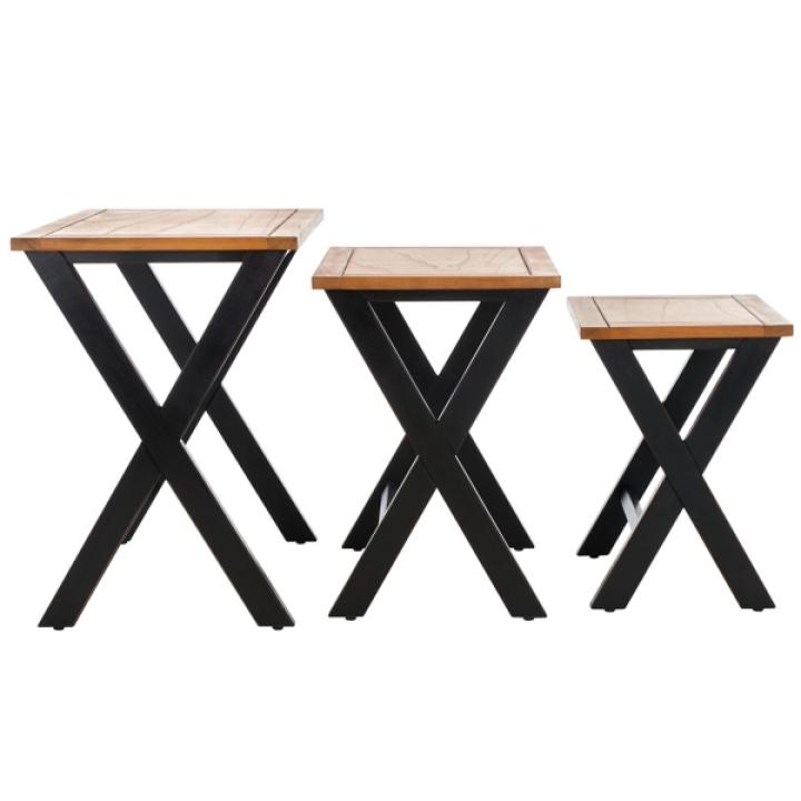 Brown Elm Loretta Nesting End Tables, Set of 3