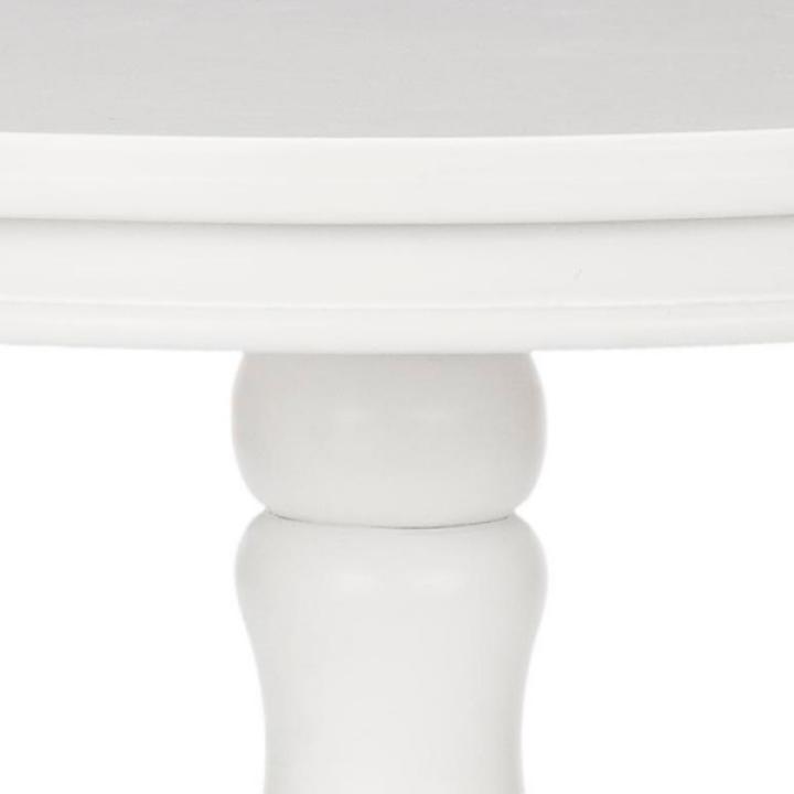 White Wood Round Vienna Pedestal Side Table
