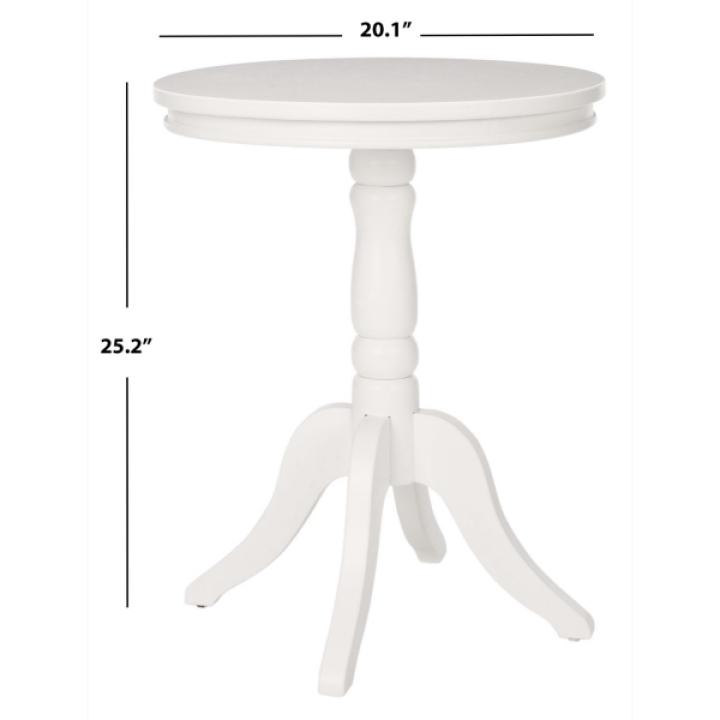 White Wood Round Vienna Pedestal Side Table