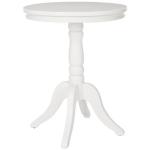 White Wood Round Vienna Pedestal Side Table