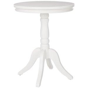 White Wood Round Vienna Pedestal Side Table