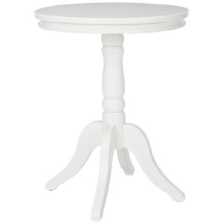 White Wood Round Vienna Pedestal Side Table