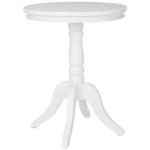 White Wood Round Vienna Pedestal Side Table