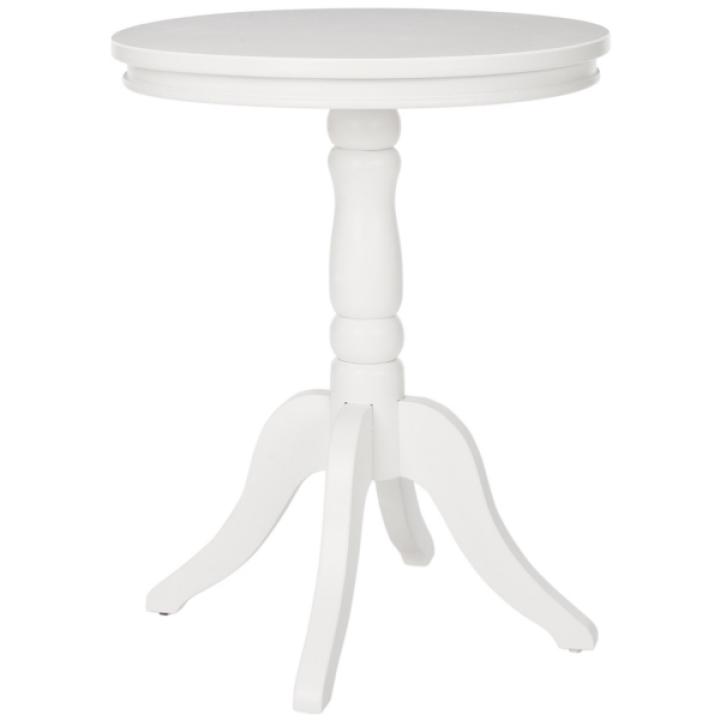 White Wood Round Vienna Pedestal Side Table
