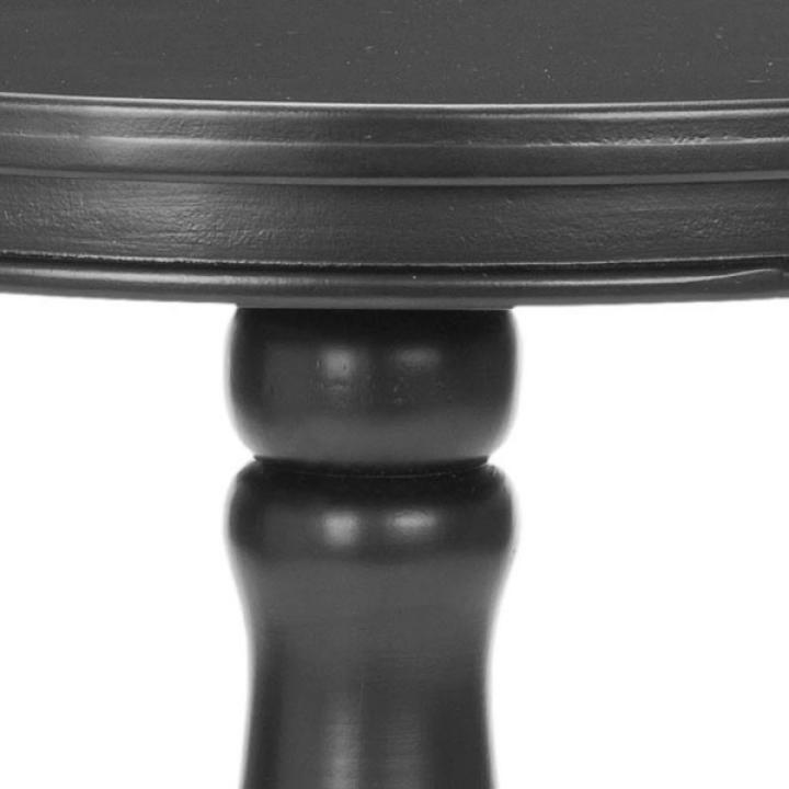 Black Wood Round Vienna Pedestal Side Table