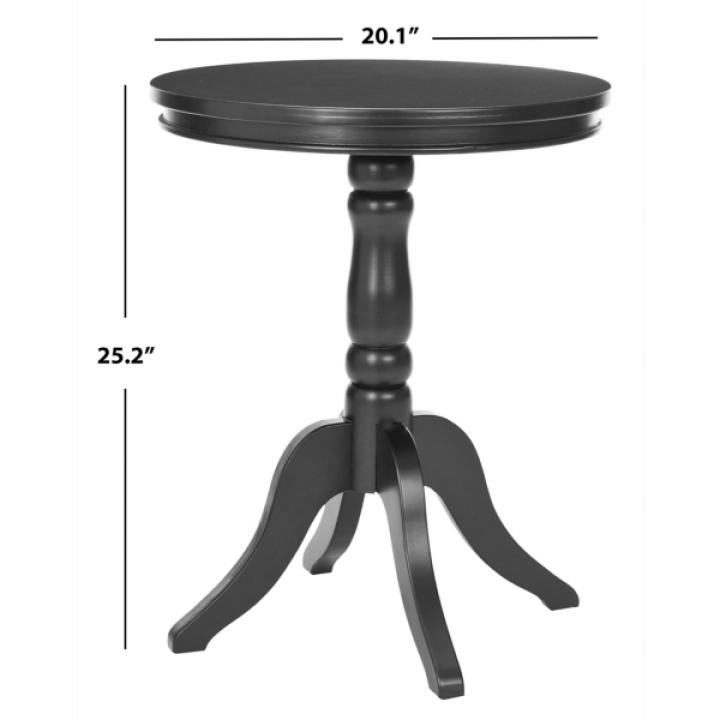 Black Wood Round Vienna Pedestal Side Table