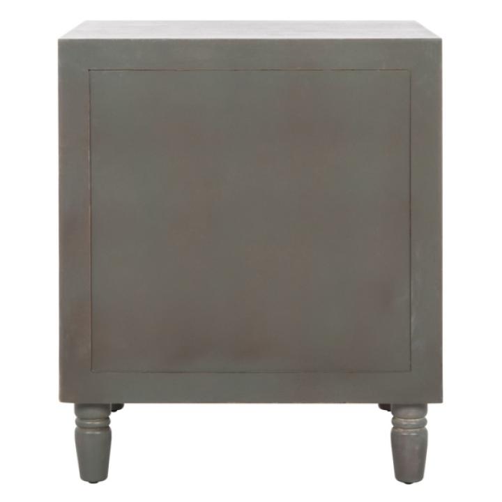 Ash Gray Wood Polly 2-Drawer End Table