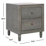 Ash Gray Wood Polly 2-Drawer End Table