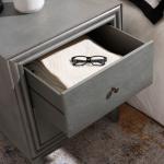 Ash Gray Wood Polly 2-Drawer End Table