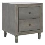 Ash Gray Wood Polly 2-Drawer End Table