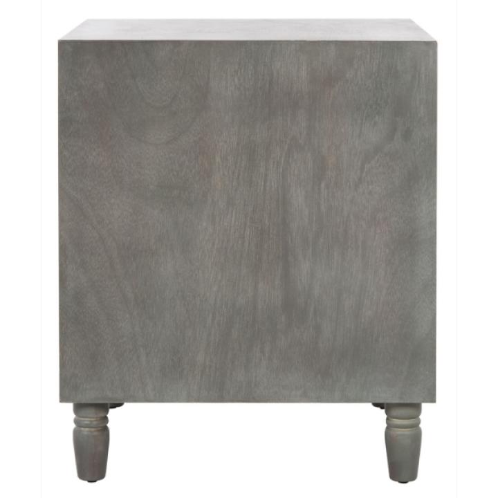 Ash Gray Wood Polly 2-Drawer End Table