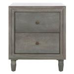 Ash Gray Wood Polly 2-Drawer End Table