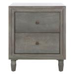 Ash Gray Wood Polly 2-Drawer End Table