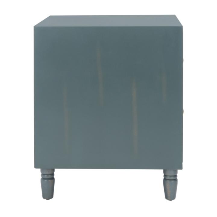 Teal Wood Polly 2-Drawer End Table