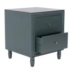 Teal Wood Polly 2-Drawer End Table