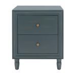 Teal Wood Polly 2-Drawer End Table