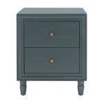 Teal Wood Polly 2-Drawer End Table