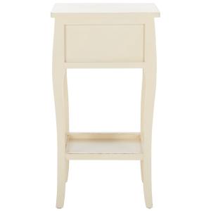 Vintage Cream Wood Frieda End Table