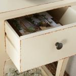 Vintage Cream Wood Frieda End Table