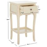 Vintage Cream Wood Frieda End Table