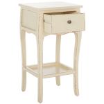 Vintage Cream Wood Frieda End Table
