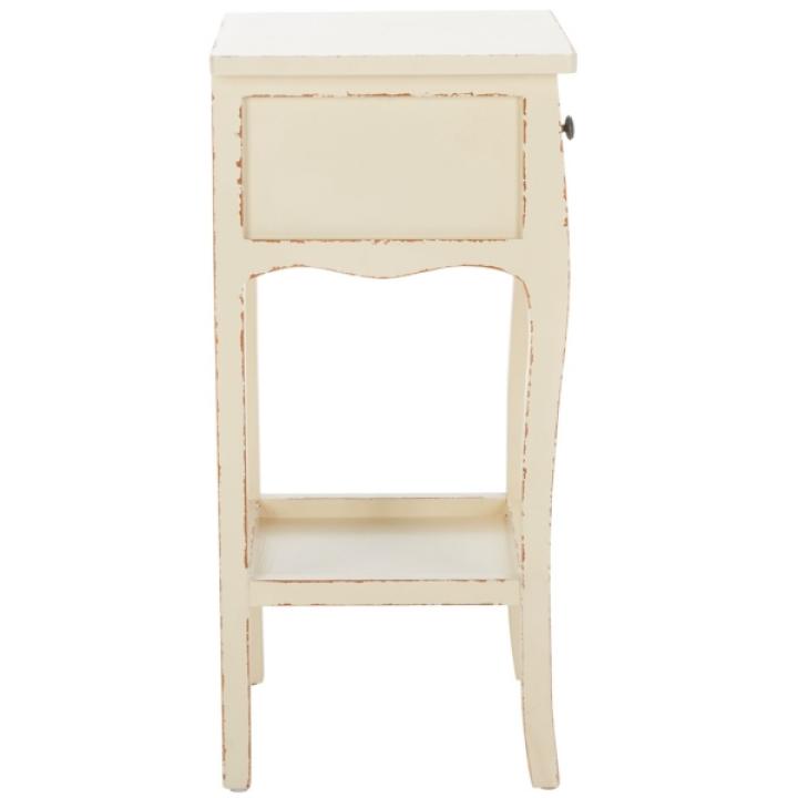 Vintage Cream Wood Frieda End Table
