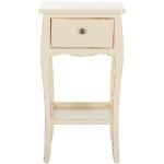 Vintage Cream Wood Frieda End Table