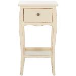 Vintage Cream Wood Frieda End Table