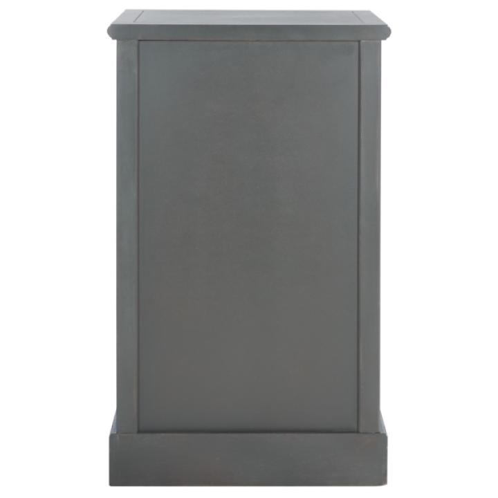 Ash Gray Wood Mita Storage End Table