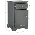 Ash Gray Wood Mita Storage End Table