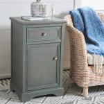 Ash Gray Wood Mita Storage End Table
