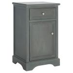 Ash Gray Wood Mita Storage End Table