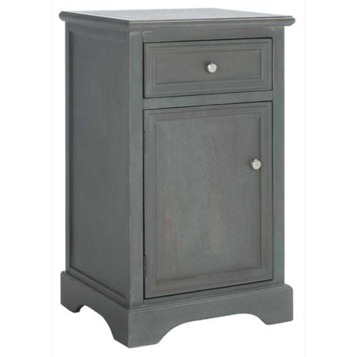 Ash Gray Wood Mita Storage End Table