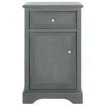 Ash Gray Wood Mita Storage End Table