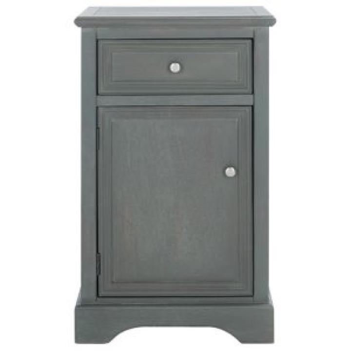 Ash Gray Wood Mita Storage End Table