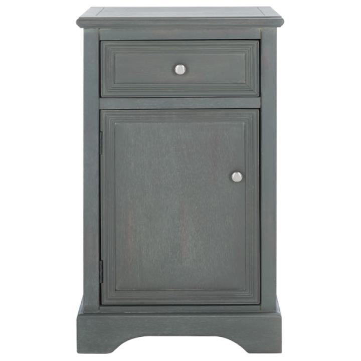 Ash Gray Wood Mita Storage End Table