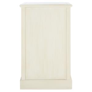 Cream Wood Mita Storage End Table