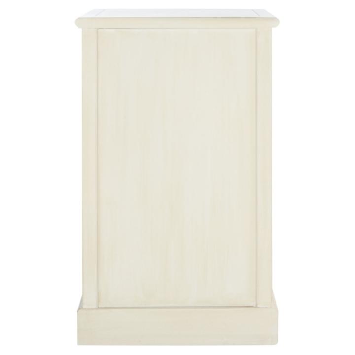 Cream Wood Mita Storage End Table